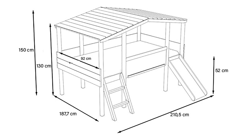 Kinderzimmer Set mit Schreibtisch 8-teilig Cory 90x200cm, Anthrazit