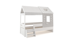 My House Hausbett Weiß/Grau-ohne Bettkästen